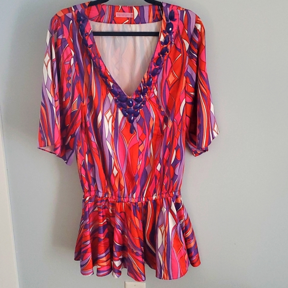 Jewel swim coverup, elastic waist